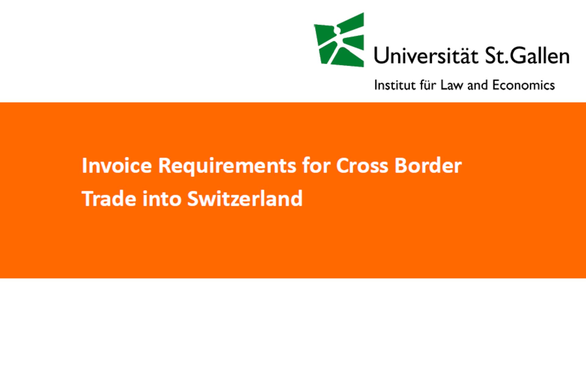 Guideline on Invoice Requirements for Cross Border Trade Into Switzerland