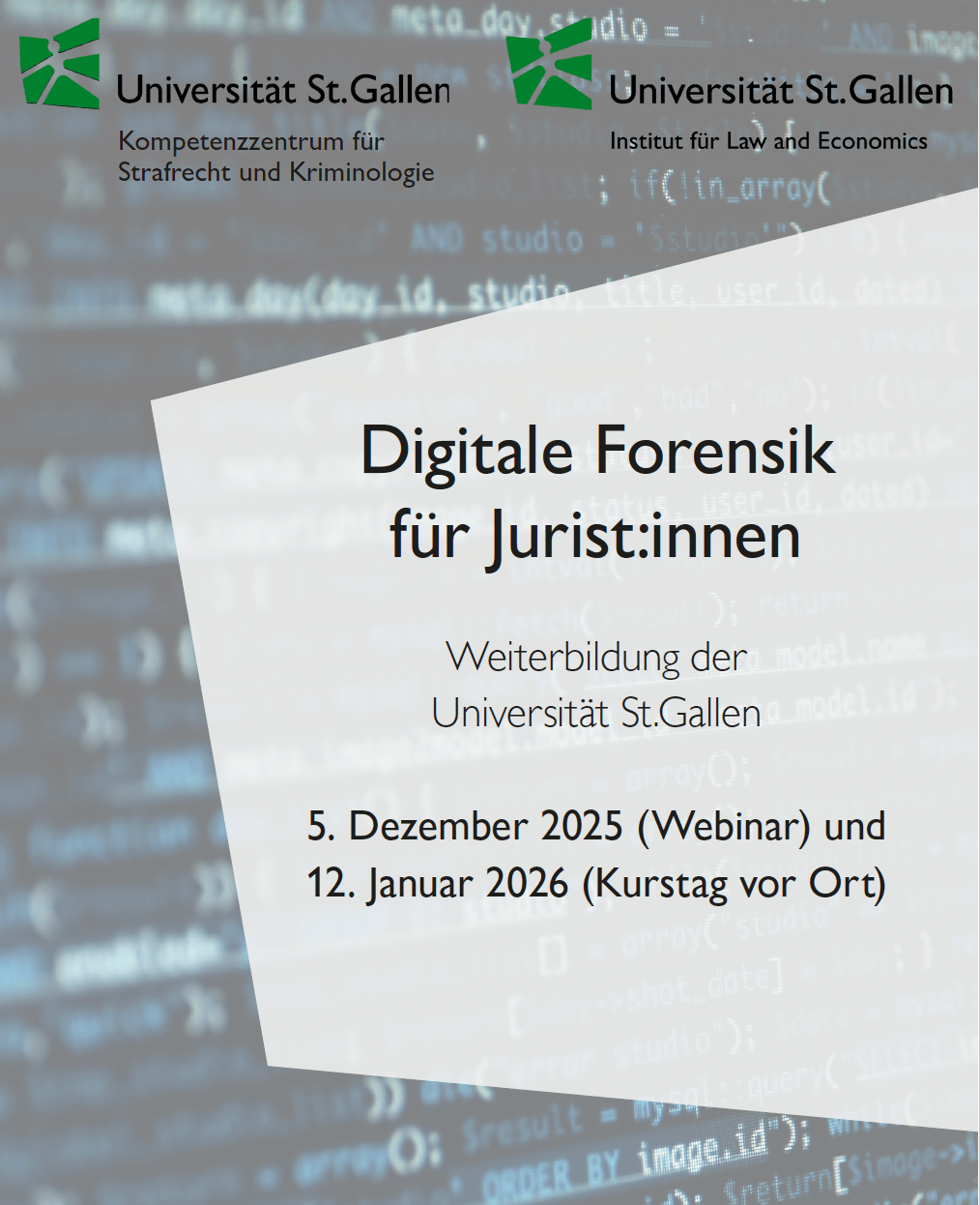Kurs «Digitale Forensik für Jurist:innen» zum Umgang mit elektronischen Beweismitteln im juristischen Alltag